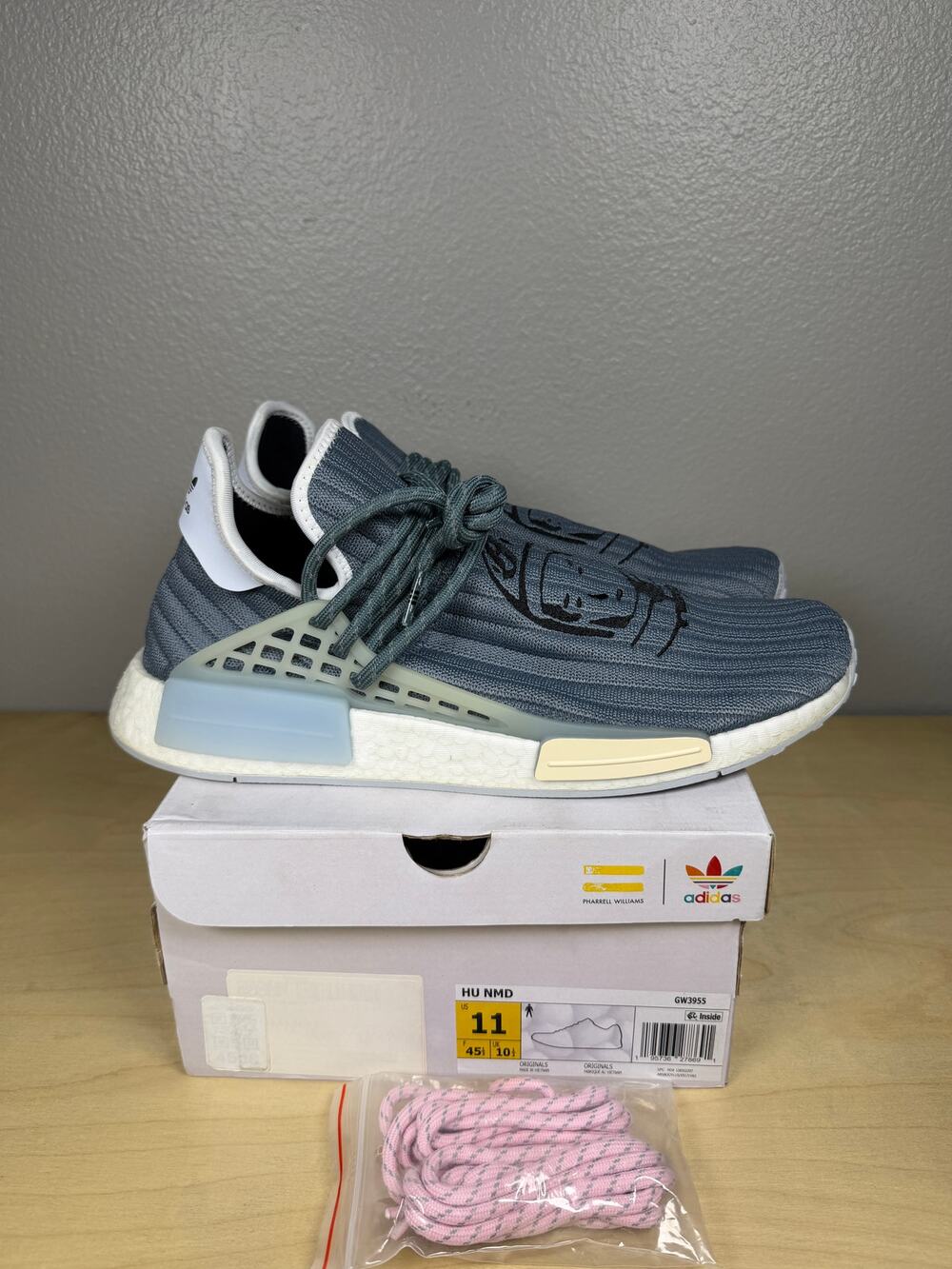 BBC Pharrell adidas NMD Human Race Running Dog Grey Sz 11